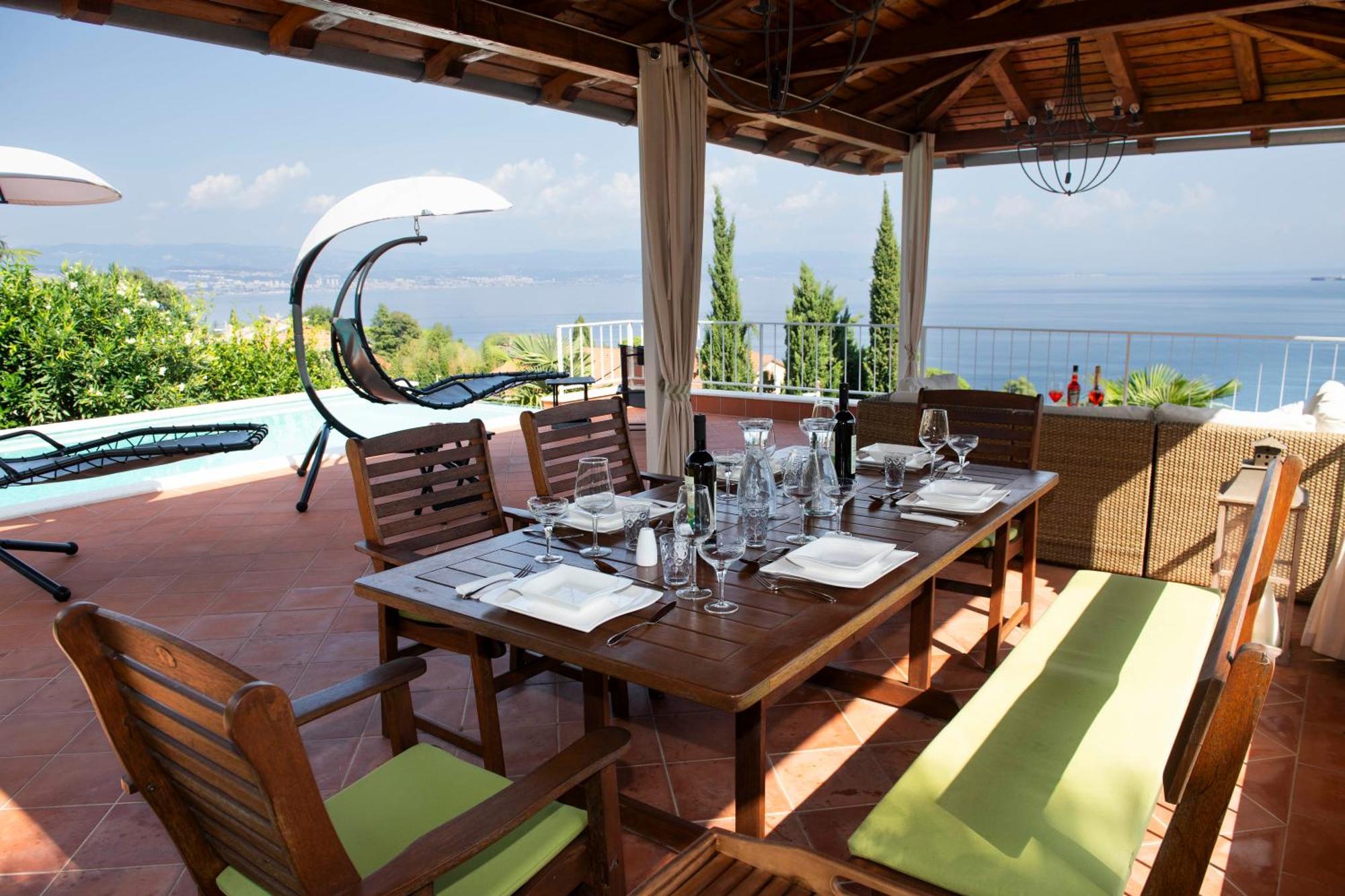 Villa Lovran - 150M To The Beach - Infinity Pool - Incredible Sea View - Fitness Room Zewnętrze zdjęcie