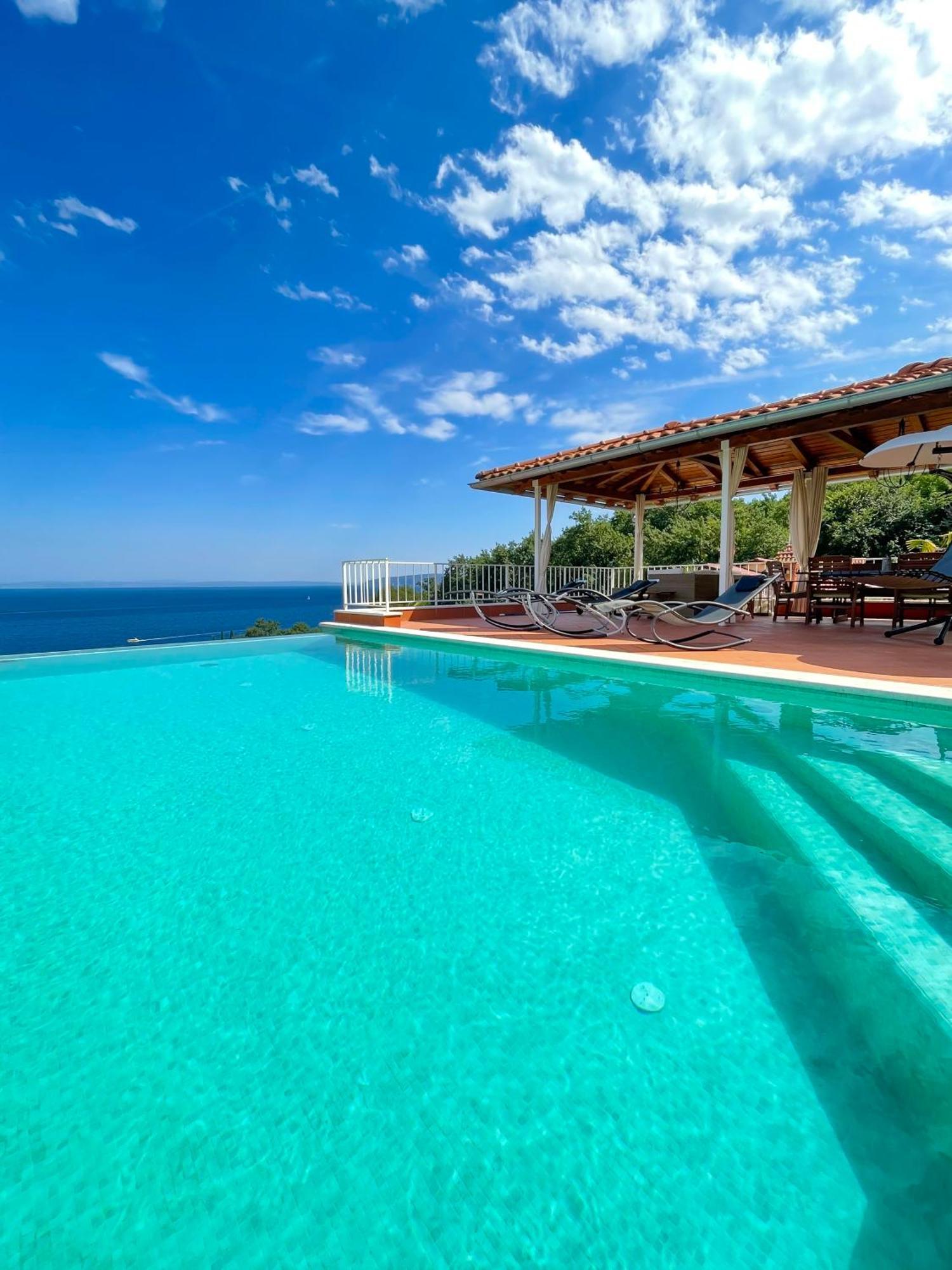 Villa Lovran - 150M To The Beach - Infinity Pool - Incredible Sea View - Fitness Room Zewnętrze zdjęcie